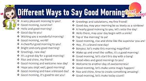 diffe ways to say good morning