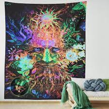 Psychedelic Wall Tapestry Uniqued Art