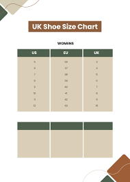 free uk shoe size chart in