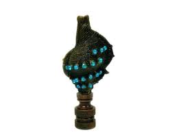 Lamp Finial Cast Sea Shell Aged Brass