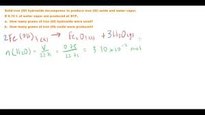 gas stoichiometry decomposition of