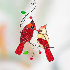 Cardinal Stained Glass Window Hangings