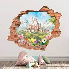 Kids Wall Sticker Hole Disney Castle