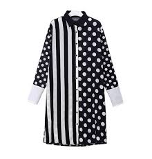 Polka Dot Stripe Shirt Dress