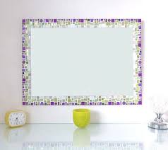 Large Wall Mirror In Purple Green