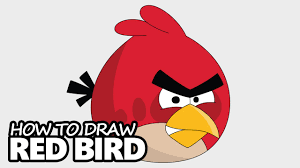 How to Draw Red Bird from Angry Birds - Easy Step by Step Video Lesson -  YouTube