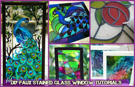 diy faux stained glass windows with