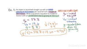 Quadratic Function To Model The Motion