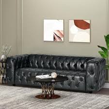 Midnight Faux Leather Sofa