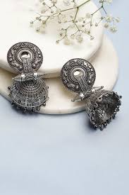 biba women s oxidised earrings size free size