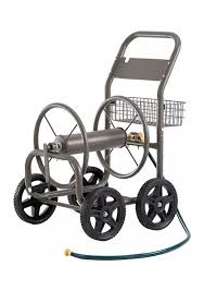 Gray 4 Wheel Garden Hose Reel Cart