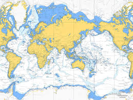 Nautical Chart Of The World On Canvas 30x40