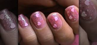 how to do glitter hearts nails nails