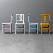 Multicolor Wooden Chairs 1950s Set Of