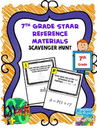 7th Grade Reference Materials Scavenger Hunt Formula Chart