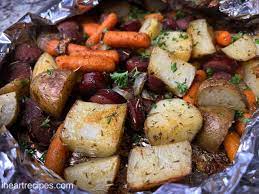 smoked sausage carrot potato sheet