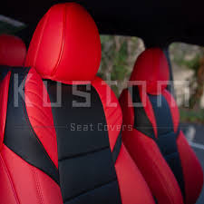 Black Accent Leather Seat Covers