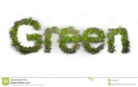 Word Green Typed By Flowers And Grass Stock Image Image Of Plant