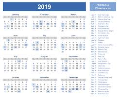 Free Printable Calendar 2019 Template Pdf Excel Word