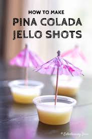 white pina colada jelly shots with