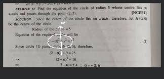Equation Of The Circle Of Radius