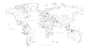 Grey And White Map Of The World Canvas 1 Black Download Them