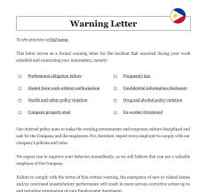 employee warning letter in philippines