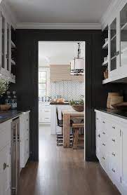 White Butler Pantry Cabinets With Black