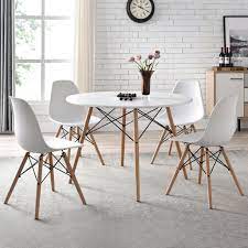 Find ⭐ modern dining chairs⭐dining chair designs as dashing as the table itself. Mainstays Mid Century Modern Dining Chair Set Of 4 White And Beech Color Walmart Com Walmart Com