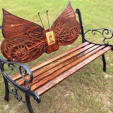 Custom Wooden Erfly Bench In Memory