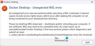 docker desktop unexpected wsl error