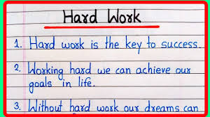 10 lines essay on hard work in english