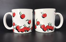falling cherries mugs artist signed ebay