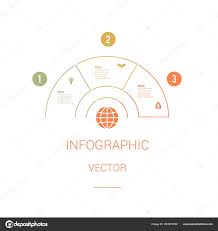 Infographic Template Colourful Pie Chart Semicircle Text