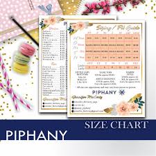 Sale Piphany Sizing Guide Size Chart Piphany Sizes Piphany Cards Piphany Floral Piphany Sign Piphany Poster Piphany Sizing Chart