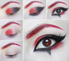 red black harley quinn makeup look