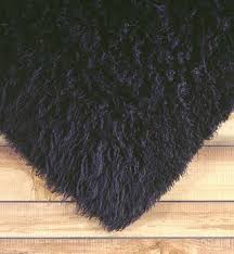 flokatirug black solid color rug