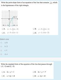 Solved Write The Point Slope Form Of An