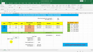 raw material calculation using excel