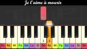 Apprendre au piano très facile "Je l'aime à mourir" de Francis Cabrel (pour  grands débutants) - YouTube