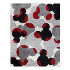 disney mickey mouse bravo toss white red 5 ft x 7 ft geometric indoor area rug