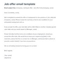 formal job offer letter sle template