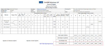 how to prepare bar bending schedule and