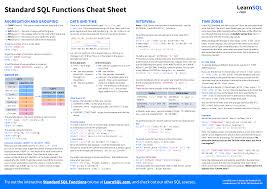 standard sql functions cheat sheet