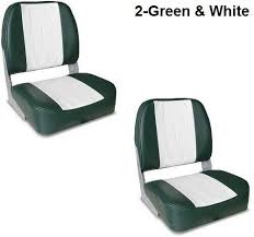 2 Low Back Boat Seats Green White Uv