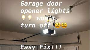 garage door opener lights won t turn