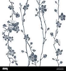 Tatouage de fleurs de cerisier Banque d'images vectorielles - Alamy