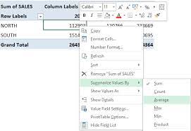show average in pivot table myexcel