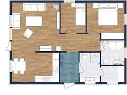 Practical 2 Bedroom House Plan With L-Shaped Kitchen gambar png