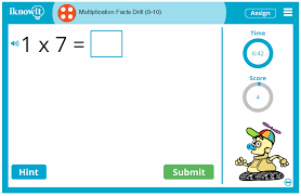multiplication facts drill math game